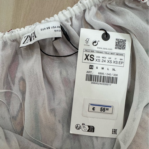 NWT Zara Strappy Back Boho Mini Dress Multicolor Embroidered Women's XS - Picture 10 of 14